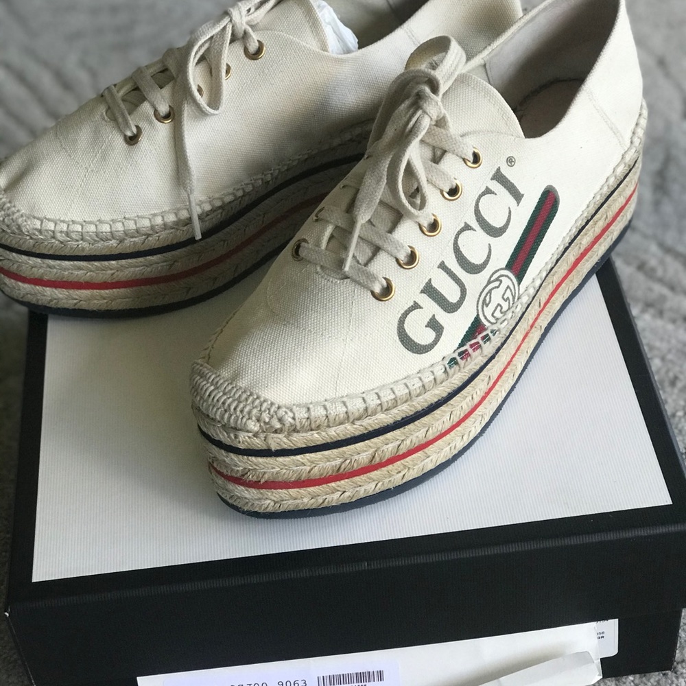 Gucci Canvas Platform Espadrilles - Nib - 40eu - image 2